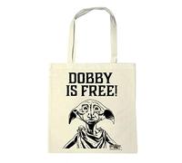 Logoshirt Sac en coton Harry Potter Dobby Is Free imprimé longues poignées naturel sous licence