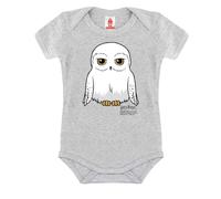 Logoshirt® Harry Potter I Hibou I Hedwige I Gigoteuse I Body pour bébé I Fille & Garçon I Manches Courtes I Gris I Design Original sous Licence I Taille 7-12 Mois
