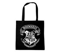 Logoshirt® Harry Potter I Hogwarts I Logo blanc I Sac en coton I imprimé I avec longues poignées I noir I Design sous licence