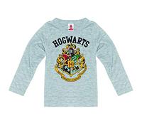 Logoshirt® Harry Potter I Hogwarts I Logo I T-Shirt imprimé I Enfant I Fille & Garçon I Coton I Manches Longues I Gris I Design Original sous Licence I Taille 13-14 Ans