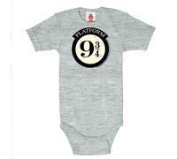 Logoshirt® Harry Potter I Platform 9 3/4 I Logo I Body pour bébé I Manches Courtes I Gris I Design Original sous Licence I Taille 7-12 Mois