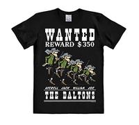 Logoshirt® Lucky Luke I Daltons I Wanted I T-Shirt imprimé I Femme & Homme I Manches Courtes I Noir I Design Original sous Licence I Taille XXL