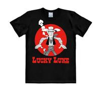 Logoshirt® Lucky Luke T-Shirt Homme et Femme I T-Shirt à Motif Noir Manches Courtes col Rond I Design Original sous Licence I Logo imprimé de Haute qualité I 100% Coton
