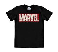 Logoshirt® Marvel Comics I Marvel Logo I Comic Block I T-Shirt imprimé I Femme & Homme I Manches Courtes I Noir I Design Original sous Licence I Taille 4XL