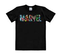 Logoshirt® Marvel Comics I Marvel Logo I Comic Colour I T-Shirt imprimé I Femme & Homme I Manches Courtes I Noir I Design Original sous Licence I Taille XL