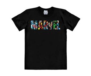 Logoshirt® Marvel Comics I Marvel Logo I Comic Colour I T-Shirt imprimé I Femme & Homme I Manches Courtes I Noir I Design Original sous Licence I Taille 3XL