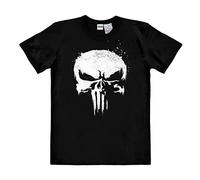 Logoshirt® Marvel Comics - Punisher - TV Skull I T-Shirt imprimé I Femme & Homme I Manches Courtes I Noir I Design Original sous Licence I Taille L