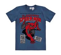 Logoshirt® Marvel Comics - Spider-Man - Merciless Foes I T-Shirt imprimé I Femme & Homme I Manches Courtes I Bleu I Design Original sous Licence I Taille XXL