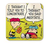 Logoshirt® Peanuts - Charlie Brown & Lucy Concentrate I Dessous de Verre I sous-Verres I 10x10cm I Design Original sous Licence