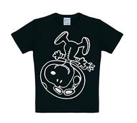 Logoshirt® Peanuts I Snoopy I Astronaute I T-Shirt imprimé I Enfant I Fille & Garçon I Manches Courtes I Noir I Design Original sous Licence I Taille 15-16 Ans