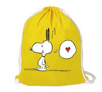Logoshirt® Peanuts I Snoopy In Love I Sac de gym I Cotton I Imprimé I AZO-free I Cordon de serrage I jaune I Design sous licence