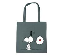 Logoshirt® Peanuts I Snoopy In Love I Sac en coton I imprimé I avec longues poignées I gris I Design sous licence