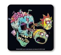 Logoshirt® Rick and Morty I Eyeball Skull I Dessous de Verre I sous-Verres I Liège I 10x10cm I Impression Durable I Design Original sous Licence