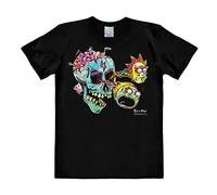 Logoshirt® Rick et Morty - Eyeball Skull I T-Shirt imprimé I Femme & Homme I Manches Courtes I Noir I Design Original sous Licence I Taille L
