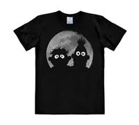 Logoshirt® Rue Sésame I Ernest et Bart I Lune I T-Shirt imprimé I Femme & Homme I Manches Courtes I Noir I Design Original sous Licence I Taille L