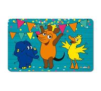 Logoshirt® Sendung mit der Maus I La Souris, Éléphant & Canard I Fête I Planche à petit-déjeuner I Planche à découper I 23x14cm I Design original sous licence