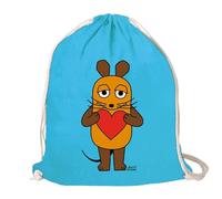 Logoshirt® Sendung mit der Maus I La Souris I Cœur I Sac de gym I Cotton I Imprimé I AZO-free I Cordon de serrage I bleu I Design sous licence