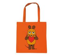 Logoshirt® Sendung mit der Maus I La Souris I Cœur I Sac en coton I imprimé I avec longues poignées I orange I Design sous licence
