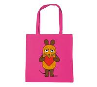 Logoshirt® Sendung mit der Maus I La Souris I Cœur I Sac en coton I imprimé I avec longues poignées I rose profond I Design sous licence