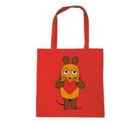 Logoshirt® Sendung mit der Maus I La Souris I Cœur I Sac en coton I imprimé I avec longues poignées I rouge I Design sous licence