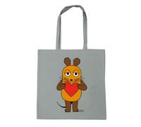 Logoshirt® Sendung mit der Maus I La Souris I Cœur I Sac en coton I imprimé I avec longues poignées I gris I Design sous licence