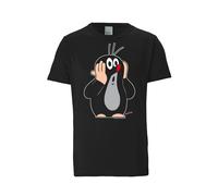 LOGOSHIRT T-Shirt 'Der kleine Maulwurf' gris / rouge / noir / blanc, Taille S