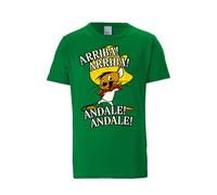 LOGOSHIRT T-Shirt 'Looney Tunes Arriba! Andale!' noisette / jaune / vert / blanc, Taille L
