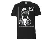 LOGOSHIRT T-Shirt 'Sesamstrasse - Krümelmonster Pate' noir / blanc, Taille XXL