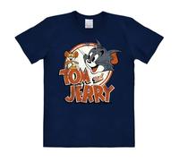 Logoshirt® Tom et Jerry I Logo I T-Shirt imprimé I Femme & Homme I Manches Courtes I Bleu foncé I Design Original sous Licence I Taille L