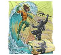 LOGOVISION Aquaman and The Lost Kingdom Battle in The Ocean Plaid Ultra Doux au Toucher Soyeux - 152 x 127 cm
