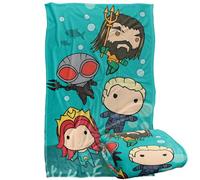 LOGOVISION Aquaman and The Lost Kingdom Chibi Action Plaid Ultra Doux au Toucher Soyeux - 91 x 147 cm