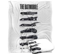 LOGOVISION Batman 85Th Anniversary Batmobile on Light Plaid Ultra Doux au Toucher Soyeux - 152 x 127 cm