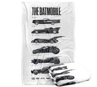 LOGOVISION Batman 85Th Anniversary Batmobile on Light Plaid Ultra Doux au Toucher Soyeux - 91 x 147 cm