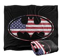 LOGOVISION Batman American Flag Bat Logo Plaid Ultra Doux au Toucher Soyeux - 152 x 127 cm