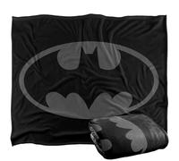 LOGOVISION Batman Classic Shield Logo Tonal Plaid Ultra Doux au Toucher Soyeux - 152 x 127 cm