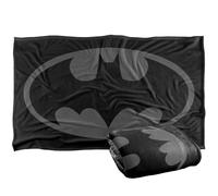 LOGOVISION Batman Classic Shield Logo Tonal Plaid Ultra Doux au Toucher Soyeux - 91 x 147 cm