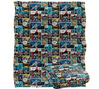 LOGOVISION Batman Comic Pattern Plaid Ultra Doux au Toucher Soyeux - 152 x 127 cm