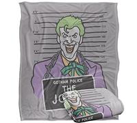 LOGOVISION Batman The Joker Mugshot Plaid Ultra Doux au Toucher Soyeux - 152 x 127 cm