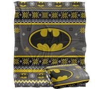 LOGOVISION Batman Ugly Christmas Sweater Logo Plaid Ultra Doux au Toucher Soyeux - 152 x 127 cm