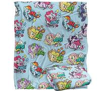 LOGOVISION My Little Pony MLP Pop Art Pattern Plaid Ultra Doux au Toucher Soyeux - 152 x 127 cm