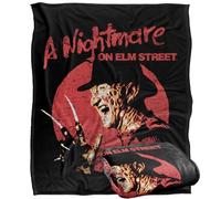 LOGOVISION Nightmare on Elm Street Freddy Circle Plaid Ultra Doux au Toucher Soyeux - 152 x 127 cm