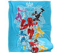 LOGOVISION Power Rangers Polygon Blast Plaid Ultra Doux au Toucher Soyeux - 152 x 127 cm