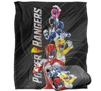 LOGOVISION Power Rangers Ranger Stack Plaid Ultra Doux au Toucher Soyeux - 152 x 127 cm