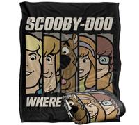 LOGOVISION Scoobydoo Where are You Faces Plaid Ultra Doux au Toucher Soyeux - 152 x 127 cm