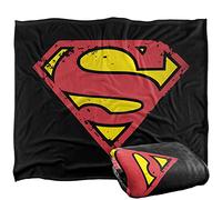 LOGOVISION Superman Distressed Shield Plaid Ultra Doux au Toucher Soyeux - 152 x 127 cm