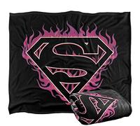 LOGOVISION Superman Fuchsia Flames Plaid Ultra Doux au Toucher Soyeux - 152 x 127 cm