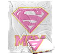 LOGOVISION Superman - Logo Super Mom Rose Plaid Ultra Doux au Toucher Soyeux - 152 x 127 cm