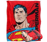 LOGOVISION Superman Super Cape Vertical Text Plaid Ultra Doux au Toucher Soyeux - 152 x 127 cm