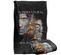 LOGOVISION Supernatural Sam Dean Cracking Portraits Plaid Ultra Doux au Toucher Soyeux - 91 x 147 cm
