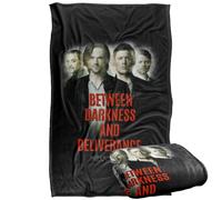 LOGOVISION Supernatural Sam Dean Crowley Castiel Between Darkness Plaid Ultra Doux au Toucher Soyeux - 91 x 147 cm
